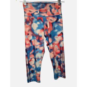 Adidas XS Climalite Capri Leggings Multicolored Watercolor Tie-dye 1494